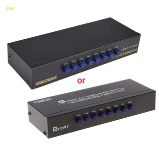 CON 8-Way AV Switch RCA Switcher 8 in 1 out Composite Video L/R Selector Box for DVD