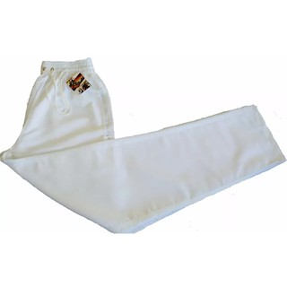 calça branca para uniforme em tactel 3 bolsos costura tripla reforçada