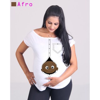 Camiseta Bata Canoa Chá Bebê Mãe Gestante Branco Moreno Afro (1)