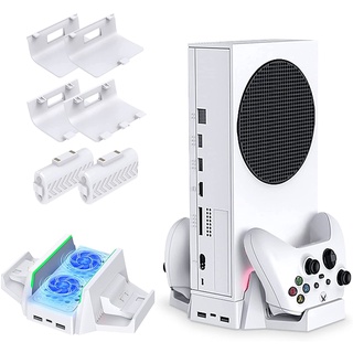 Dobe Xbox Série S Vertical Ventilador De Refrigeração Stand Com Controlador Duplo Doca De Carregamento E Bateria Para Xbox Ss