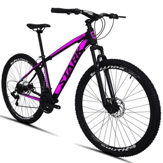 Bicicleta South Stark 2021 - Aro 29 - 21 Marchas - Freios a Disco - Suspensão Dianteira - Preto+Rosa