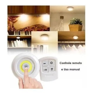 Kit 5 Lampadas Luminaria Led Teto Controle Sem Fio Spot Remoto 15w Cozinha Casa (6)