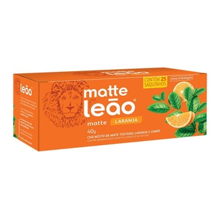 Chá Matte Leão Laranja - Caixa com 25 Unidades