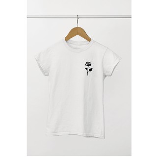 Camiseta Flor Peito T-shirt Feminina Tshirt Blusa Camisetas 100% algodão fio 30.1 penteado (5)