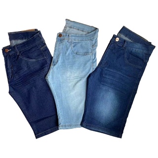 Bermudas Masculinas Jeans Com Lycra Slim Fit