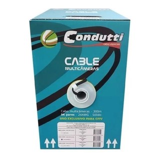 Cabo Condutti Cable Multicâmeras 300m CFTV PRETO