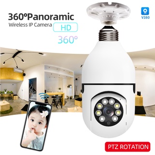 5G WiFi E27 2MP Bulbo Monitoramento Camera Night Color Colorido 360 ° Rastreamento Automático PK icsee (4)