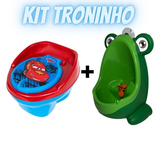 Troninho Mictorio Infantil Verde + Troninho Carros Still Baby