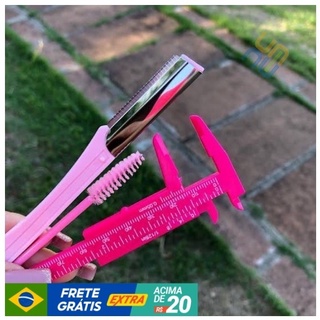 Kit desing de sobrancelhas profissional Paquímetro Navalha escovinha