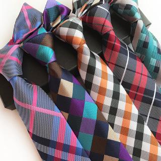 New Classic 100% Silk Men's Ties Neck Ties 8cm Plaid Ties for Men Formal Business Luxury Wedding Party Neckties Gravatas