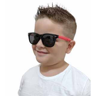 Óculos de sol infantil masculino e feminino polarizado flexível não quebra com case