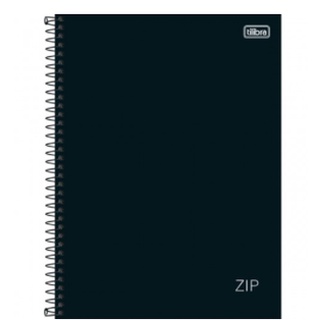 Caderno Espiral Capa Dura Universitário 10 Matérias Zip Preto/ variados 160 Folhas