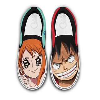Tênis Nami And Luffy Escorregar On Personalizado Anime One Piece