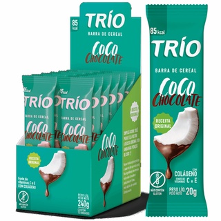 Barra De Cereal Trio Coco Chocolate Caixa 12 Unidades
