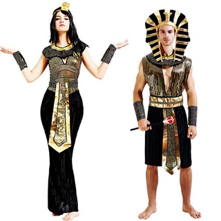 Egípcio Fantasia Pharaoh E Princesa Cleopatra Príncipe Tecido Antigo Traje De Halloween Para Os Homens