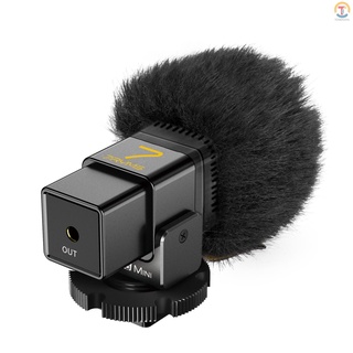 Promoção 7RYMS MinBo Mini Microfone Condensador Cardióide On-Camera Mic Plug-and-Play Interface 3.5mm Para Câmera/Smartphone Vlog Liv