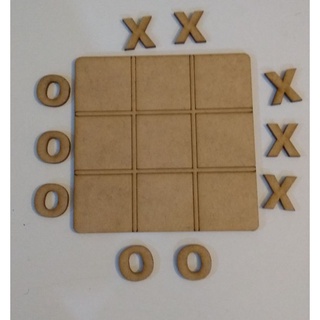 Jogo da Velha - com caixa - MDF CRU- Lembrancinhas (2)