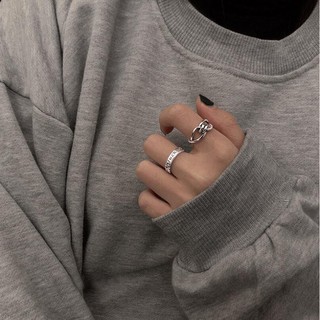 kilii ins girl fashion 925 silver knotted ring