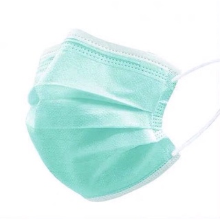 kit Com 50 Mascaras Descartaveis Verde Hospitalar Proteção Tripla com Elástico e Clipe Nasal