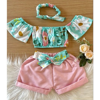 short + blusa + tiara para meninas infantil moda blogueirinha pronta entrega (7)
