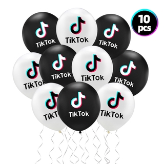 10 Pçs Balão De Látex Tema TIK TOK De 12 Polegadas Para Festa