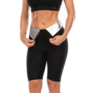 Shorts Femininos Treino Fitness Treino Cintura Alta Ginásio Modelador De Corpo Quente Emagrecimento Efeito Sauna Corrida