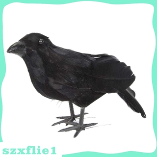 Estátua De Pássaro Crow Realista Para Decoração De Halloween (2)