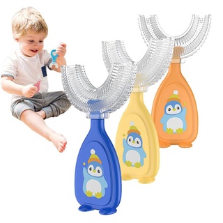 Escova De Dentes Infantil De Silicone Em Formato De U Para Limpeza (3)