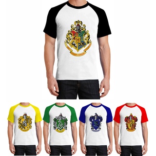 Camiseta Personalizada Casas de Hogwarts Grifinória Sonserina Corvinal Lufa-Lufa Mangas Coloridas