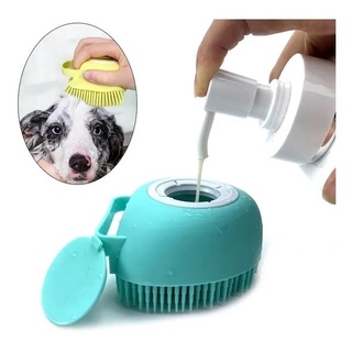 Esponja Banho Lava Pelo Escova Dispenser Pet Silicone Com Reservatório Shampoo Massagem