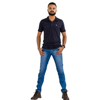 Calça Jeans Masculina Slim Azul Claro Modelagem Top