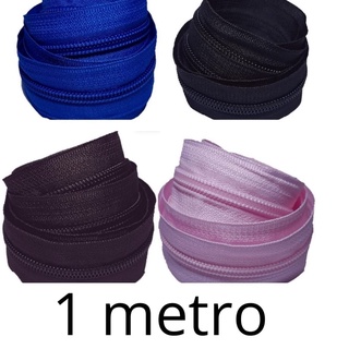 Zíper nylon Nº 05 diversas cores preto rosa marrom azul para confecções de bolsas acessórios em geral 1 metro