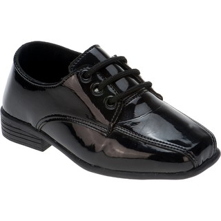 Sapato social infantil preto verniz com cadarço