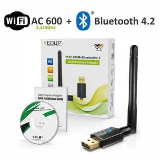Adaptador Wireless 2 Em 1 Wifi 5Ghz AC 600 + Bluetooth 4.2