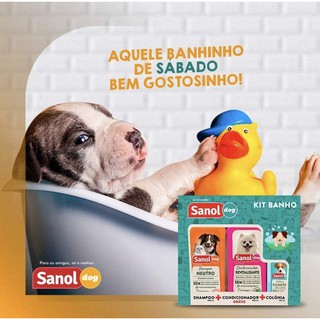 Kit Banho para Cães e Gatos com Shampoo Condicionador e Colônia - Completo para Cachorro bem cuidado - 3 itens - Kit Sanol Dog o melhor do mercado (9)