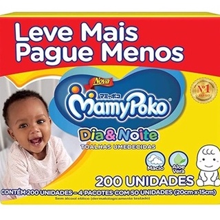 Toalha Lenço Umedecido Mamypoko Dia e Noite Leve 4 pague 3 - 200 toalhinhas PROMOÇÃO!!!