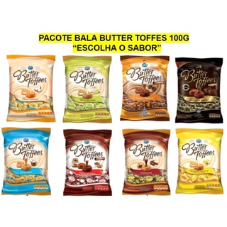 Pacote Bala Butter Toffees 100g - Escolha O Sabor
