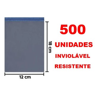 500 envelopes 12x18 cm (+ 3 cm aba) Plástico de segurança, Embalagem Correio
