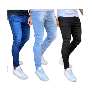 Kit 3 Calças Jeans Masculina Skinny Modelo Inovado Coleção nova