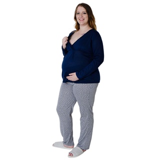 Pijama Longo Inverno Maternidade e Amamentação Linda Gestante (2)