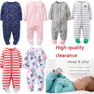 Baby Boys Girls Newborn Cotton Rompers Footed Pajamas Infant Sleepwear Outfits