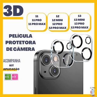 Película 3D Proteção Lente Câmera Traseira Iphone 11 12 13 Pro Mini Max