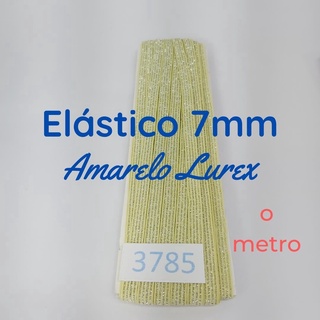 Elástico Lurex chato 1 metro 7mm amarelo 3785 001 - 322A17