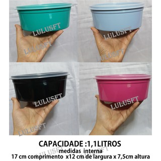 kit 10 Pote Plástico ​Vasilha Organizadora Com Tampa colorido oval Marmita Alimentos organizaçao 1litro (4)