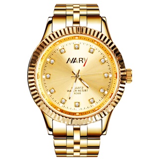 NARY/Watch Relógio Moderno Dourado Fashion Unissex Para Casais