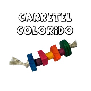 Brinquedo Carretel Madeira com Corda Sisal Colorido para Chinchila Roedores Coelhos Hamster Porquinho India