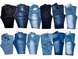 Calças Masculina Jeans Slim Fit Lycra Elastano Cores (9)
