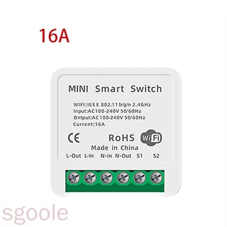 (Sgoole) Mini Módulo De Switch De Controle Remoto Sem Fio Inteligente Relé Casa Hotel Wi-Fi Disjuntor Inteligente, 16a