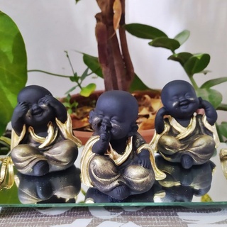 Trio de Budas Monge Bebê Cego Surdo e Mudo Decoração Sala