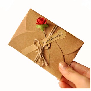 Cartão ~ Criativa DIY Retro Papel Kraft Flores Secas Dia Das Mães Do De Aniversário De Dos Namorados (8)